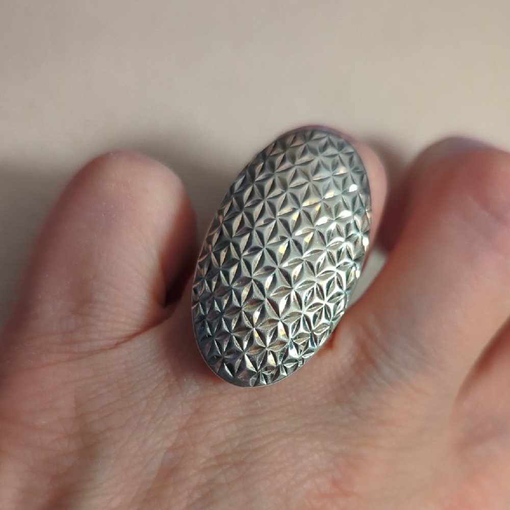 Sterling Silver Geometric Pattern Ring - image 4